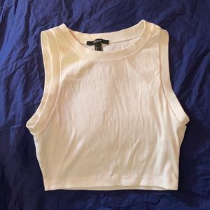 Basic White Ribbed Crop top